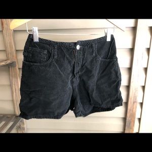 Black corduroy shorts